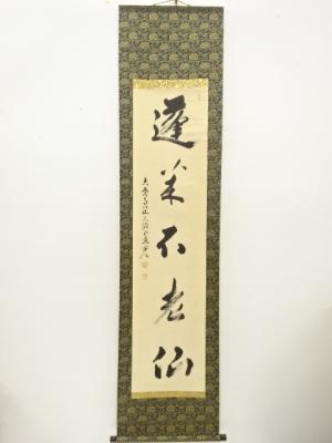 大覚寺　横山恵光筆　「蓬菜不老仙」　一行書　肉筆紙本掛軸